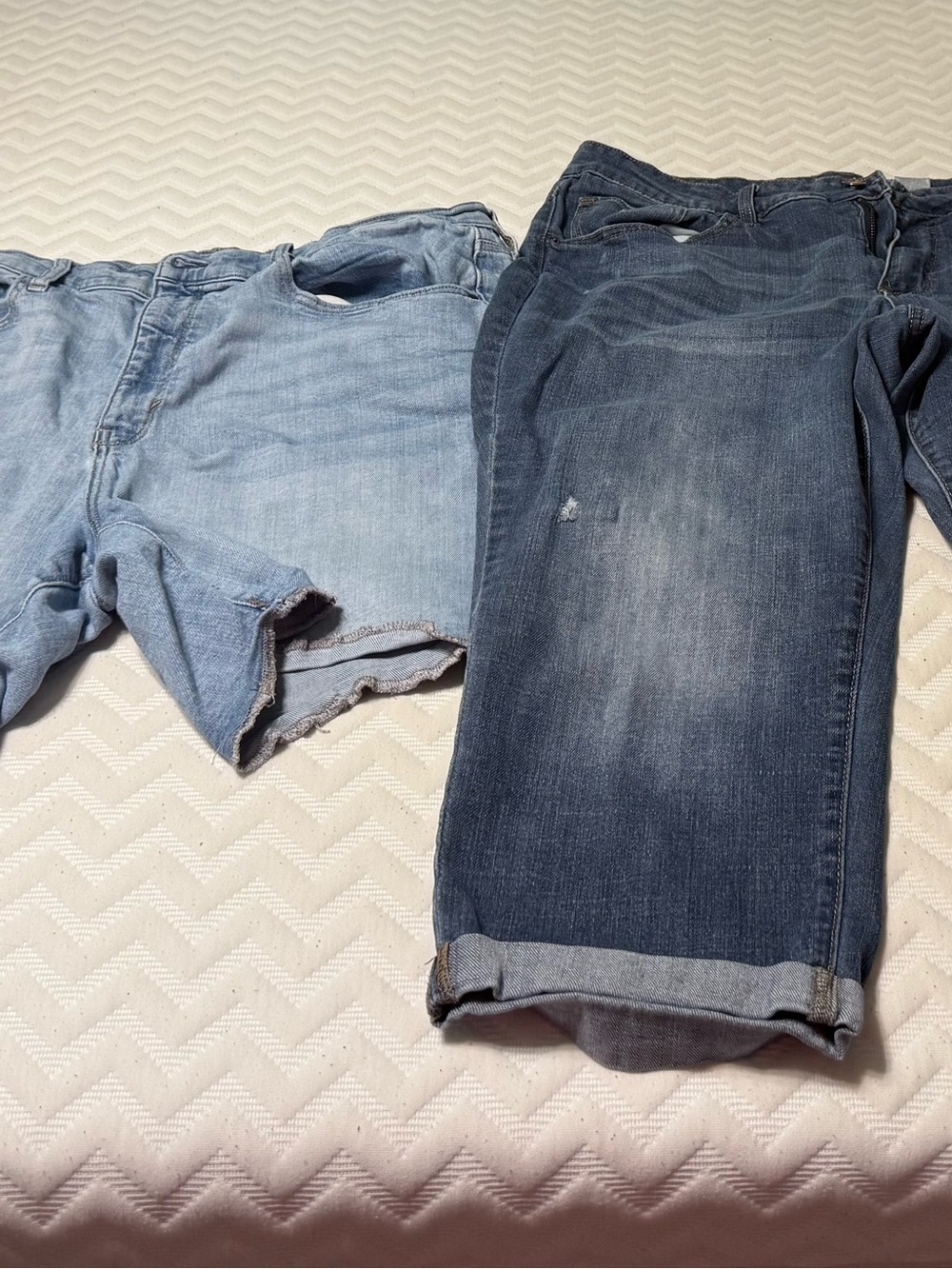Time and Tru Women's Straight Jeans - Light Blue & Dark Blue